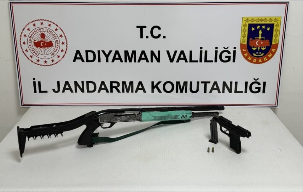 Adıyaman’da ruhsatsız tüfek ile tabancaya 1 gözaltı